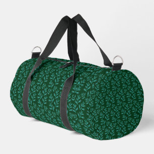 Vintage-style blue color botanical pattern duffle bag