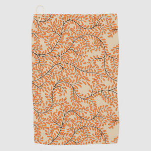 Vintage-style blue color botanical pattern golf t towel