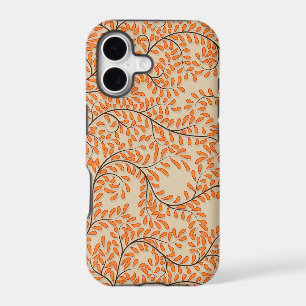 Vintage-style blue color botanical pattern iPhone
