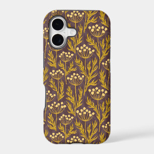 Vintage-style blue color botanical pattern iPhone