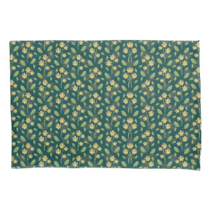 Vintage-style blue color botanical pattern pillow pillowcase