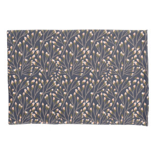 Vintage-style blue color botanical pattern pillow pillowcase