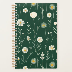Vintage-style blue color botanical pattern planne planner