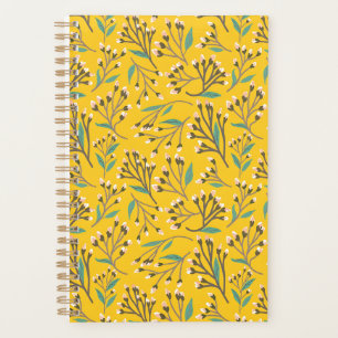 Vintage-style blue color botanical pattern planne planner