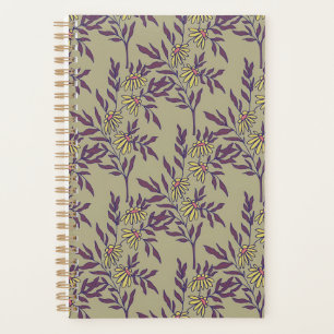 Vintage-style blue color botanical pattern planne planner