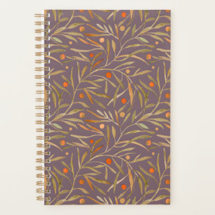 Vintage-style blue color botanical pattern planne planner