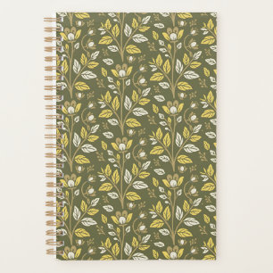 Vintage-style blue color botanical pattern planne planner