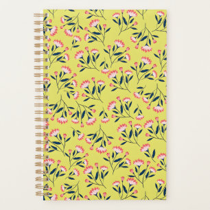 Vintage-style blue color botanical pattern planne planner