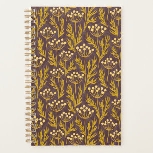 Vintage-style blue color botanical pattern planne planner