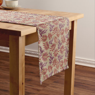 Vintage-style blue color botanical pattern short table runner
