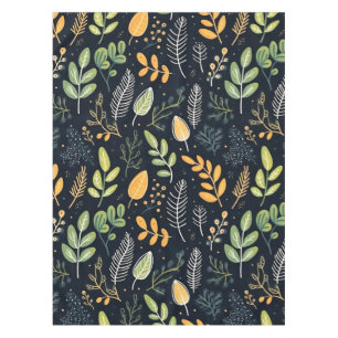 Vintage-style blue color botanical pattern tablec tablecloth