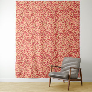 Vintage-style blue color botanical pattern  tapest tapestry