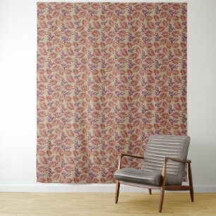 Vintage-style blue color botanical pattern tapest tapestry