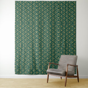 Vintage-style blue color botanical pattern tapest tapestry