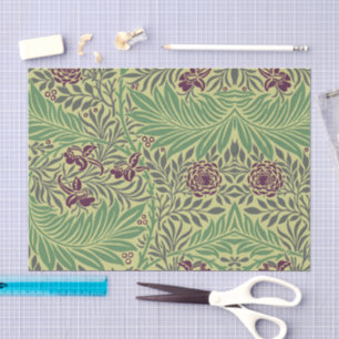 Vintage-style blue color botanical pattern tissue paper