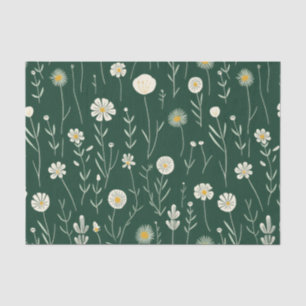 Vintage-style blue color botanical pattern tissue paper