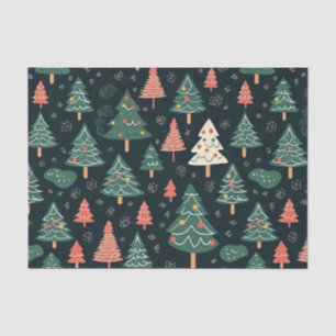 Vintage-style blue color botanical pattern tissue paper