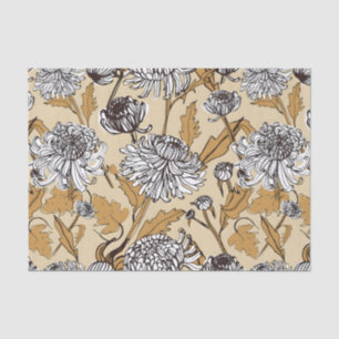 Vintage-style blue color botanical pattern tissue paper