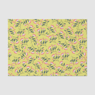Vintage-style blue color botanical pattern  tissue paper