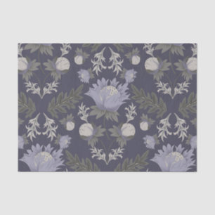 Vintage-style blue color botanical pattern tissue paper
