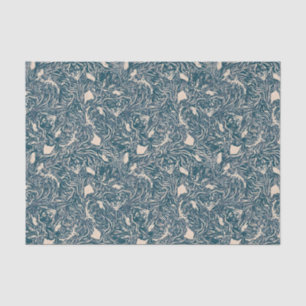 Vintage-style blue color botanical pattern  tissue paper