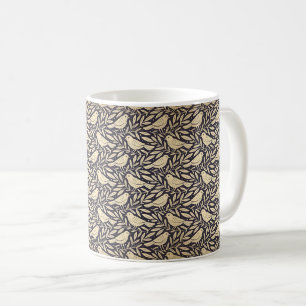 Vintage-style blue colour botanical pattern coffe coffee mug