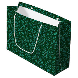 Vintage-style blue colour botanical pattern large gift bag