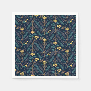 Vintage-style blue colour botanical pattern napki napkin