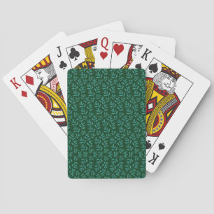 Vintage-style blue colour botanical pattern poker playing cards