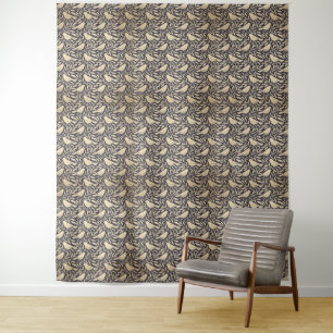 Vintage-style blue colour botanical pattern tapes tapestry