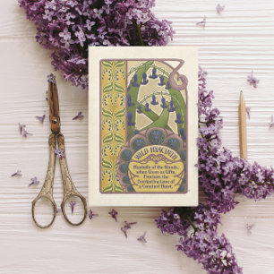 Vintage Style Bluebell Flowers- Pink Card