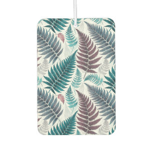 Vintage-style botanical fern leaves car air freshener