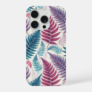 Vintage-style botanical fern leaves iPhone 15 pro case