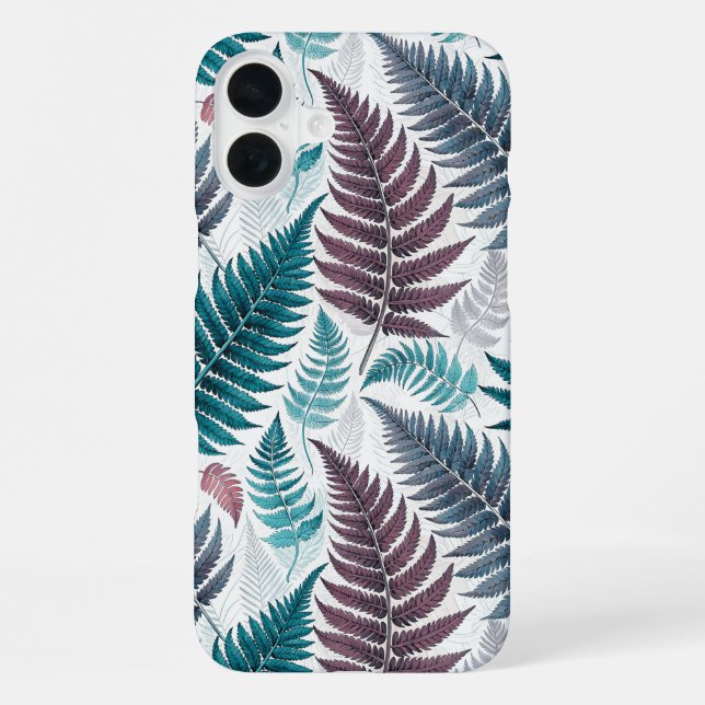 Vintage-style botanical fern leaves iPhone case (Back)