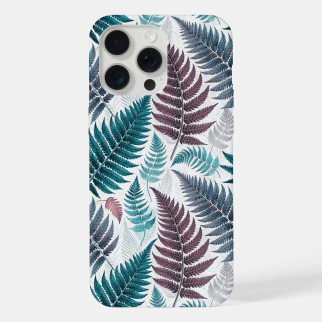 Vintage-style botanical fern leaves iPhone case (Back)