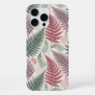 Vintage-style botanical fern leaves iPhone 16 pro max case