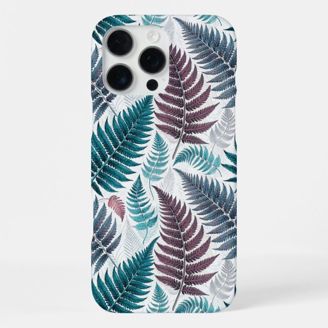 Vintage-style botanical fern leaves iPhone case (Back)