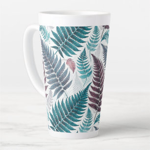 Vintage-style botanical fern leaves latte mug
