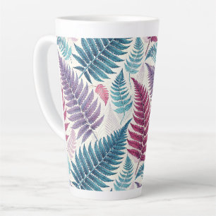 Vintage-style botanical fern leaves latte mug