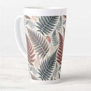 Vintage-style botanical fern leaves latte mug