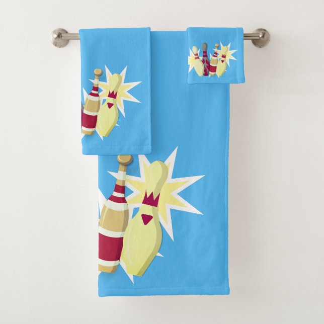 Vintage-style Bowling Bath Towel Set (Insitu)
