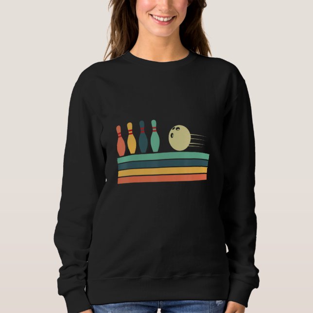 Vintage Style Bowling Bowling Player Bowler Sweatshirt (Front)