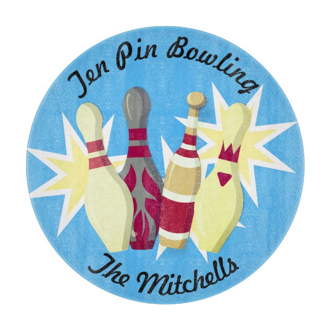 Vintage-style Bowling Cutting Board (Front)