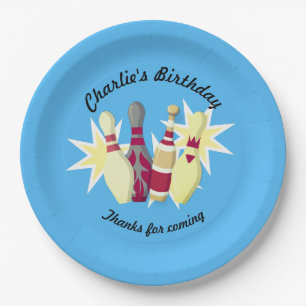 Vintage-style Bowling Paper Plate