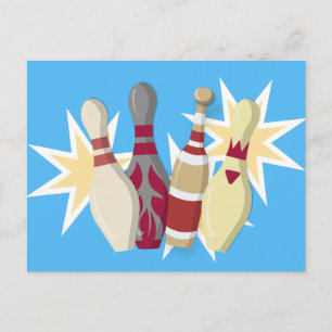 Vintage-style Bowling Postcard