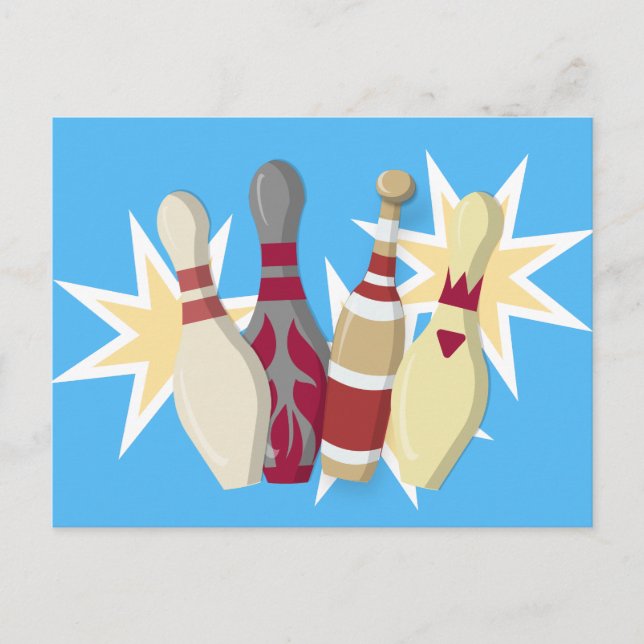 Vintage-style Bowling Postcard (Front)