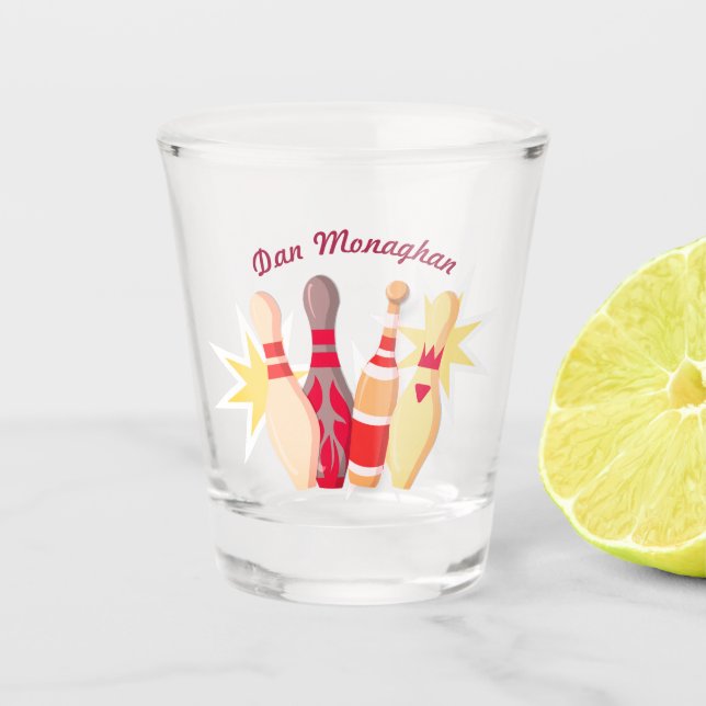 Vintage-style Bowling Shot Glass (Front)