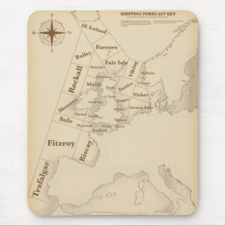 Vintage style British Isles Shipping Forecast Mouse Pad