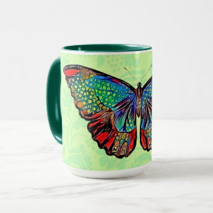 Vintage Style Butterfly Art Cup Mug
