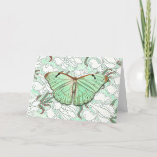 Vintage Style Butterfly on Florals Art Note Card